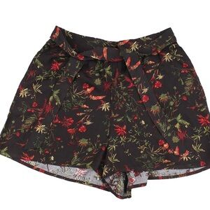 BLACK FLORAL SHORTS SIZE 12